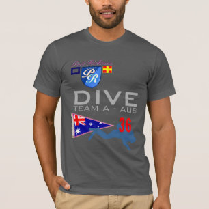 T-shirts Equipe do mergulho uma bandeira de mergulho númer