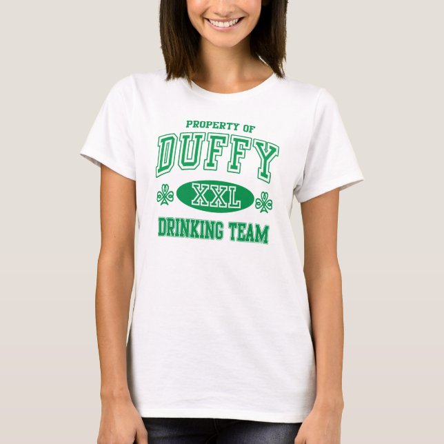 T-shirts Equipe irlandesa bonito do bebendo de Duffy (Frente)