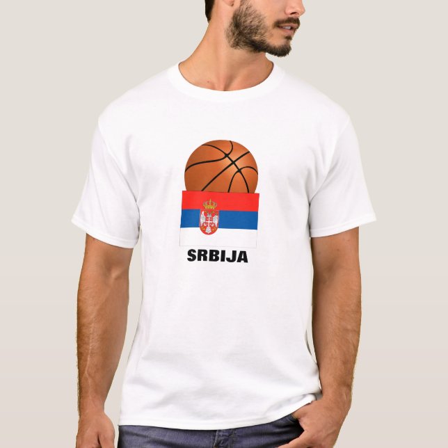 T-shirts Equipe Nacional de Basquete da Sérvia (Frente)