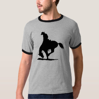T-shirts Equitação do Bronc da sela
