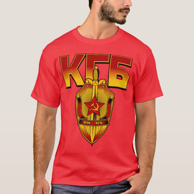 T-shirts Era do soviete do crachá do russo KGB (Frente)