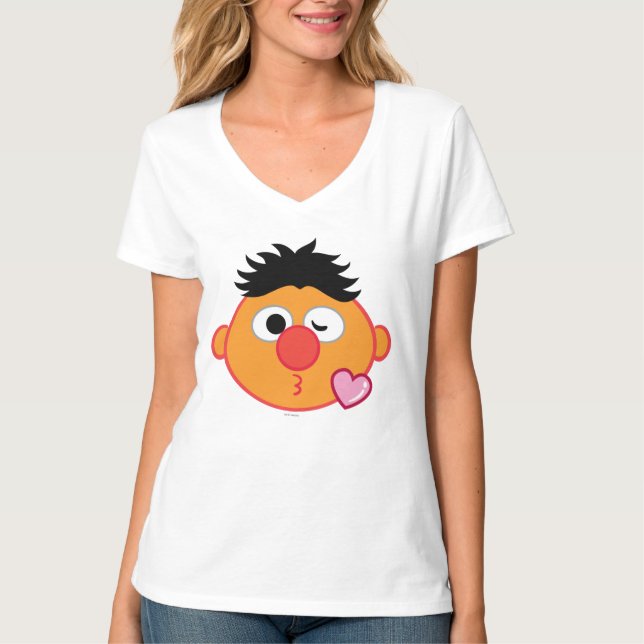 T-shirts Ernie Face Jogando um Beijo (Frente)