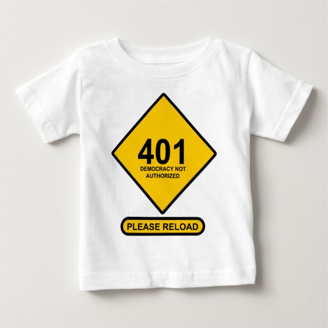 T-shirts Erro 401: Democracia não autorizada (Frente)