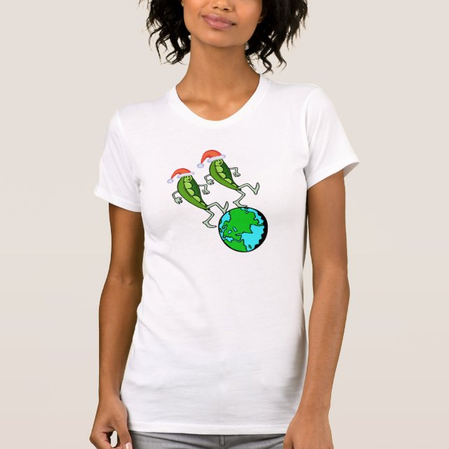 T-shirts Ervilhas de Natal na Terra (Frente)