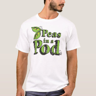 T-shirts Ervilhas verdes que desenham ervilhas do tipo vege