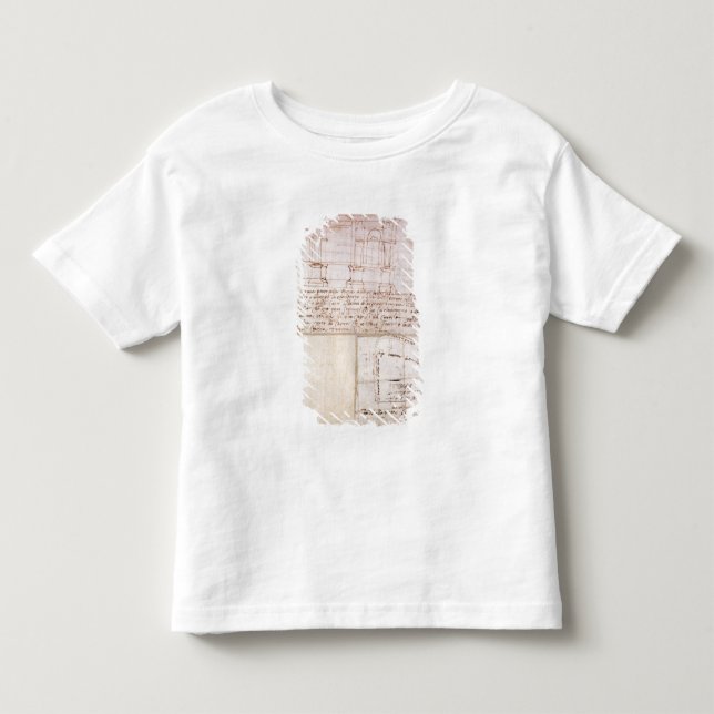 T-shirts Esboço arquitectónico de W.23r com notas (Frente)