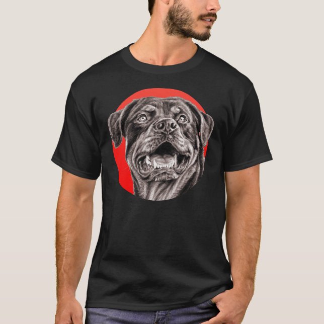 T-shirts Esboço de Rottweiler (Frente)