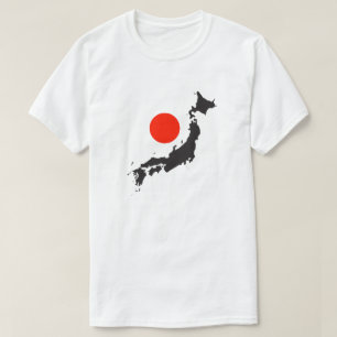 T-shirts Esboço e círculo do mapa de Japão
