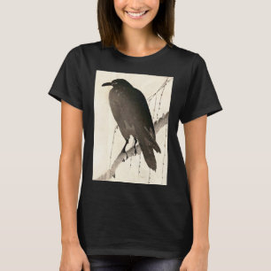 T-shirts Esboço japonês de um corvo