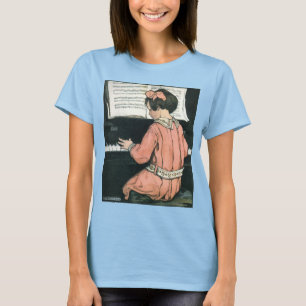 T-shirts Escalas por Jessie Willcox Smith, Piano Music Girl