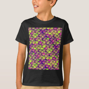 T-shirts Escalas roxas e verdes caídas