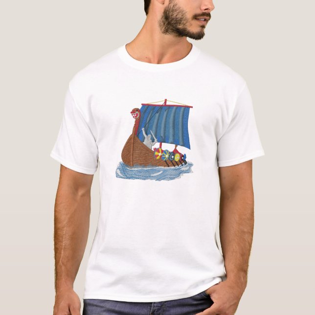 T-shirts Escandinavo do navio de Viking do sueco (Frente)