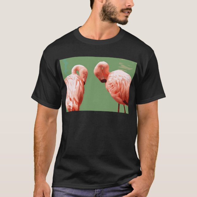 T-shirts Escarlate do flamingo (Frente)