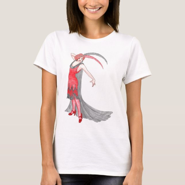 T-shirts Escarlate do Flapper (Frente)