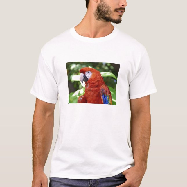 T-shirts Escarlate do Macaw (Frente)