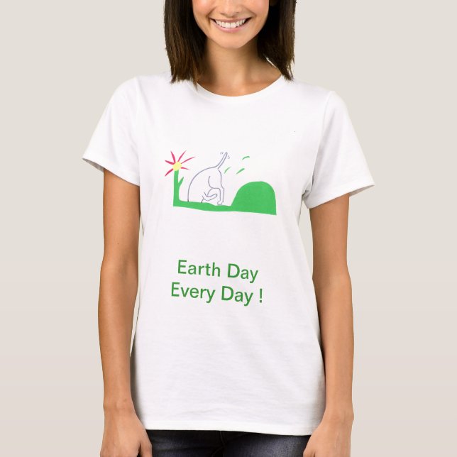 T-shirts Escavação do cão do Dia da Terra (Frente)
