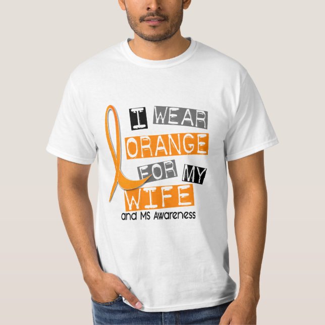 T-shirts Esclerose múltipla do MS eu visto a laranja para (Frente)