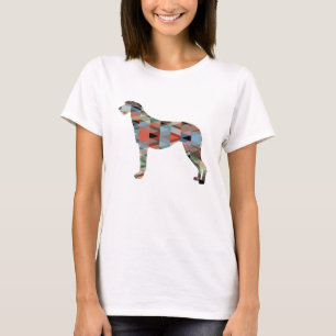 T-shirts Escocês Deerhound Geométrico Pattern Silhouette