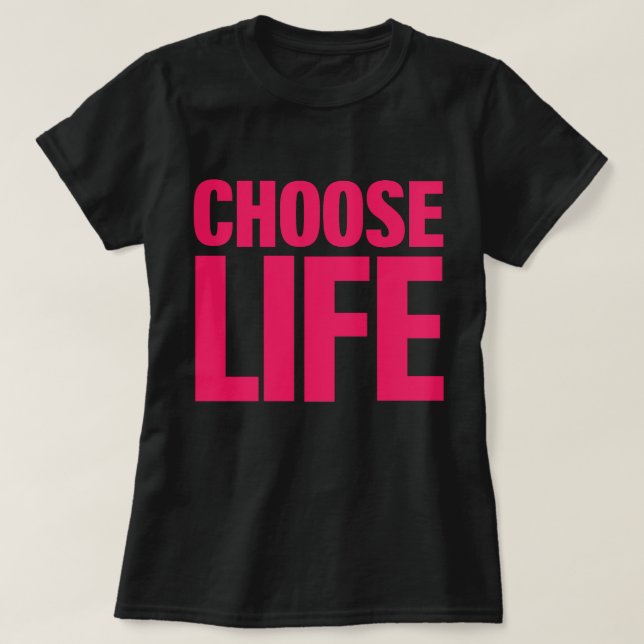 T-shirts Escolher a Vida (Rosa) Motivacional (Frente do Design)