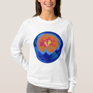 T-shirts Esfera Abstrato azul com efeito leve