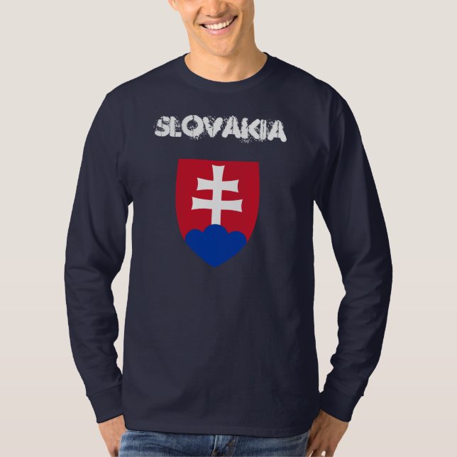 T-shirts Eslováquia com casaco de armas (Frente)