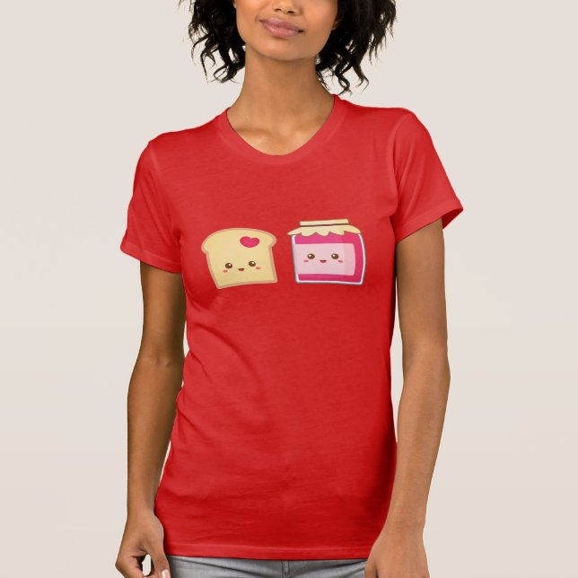 T-shirts Espalhe o amor com Cute Toast and Jam (Frente)