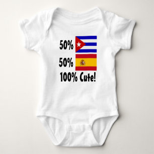T-shirts Espanhol 100% do cubano 50% de 50% bonito