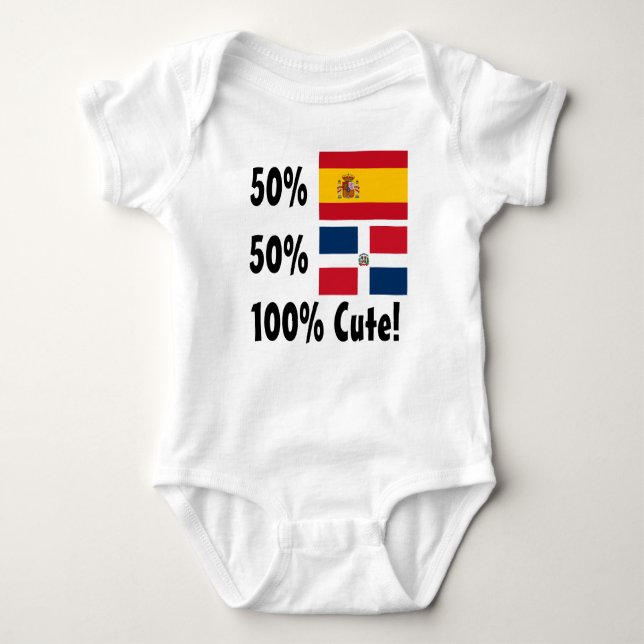 T-shirts Espanhol 100% do Dominican 50% de 50% bonito (Frente)