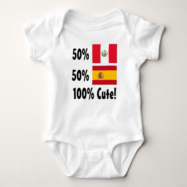 T-shirts Espanhol 100% dos Peruvian 50% de 50% bonito (Frente)