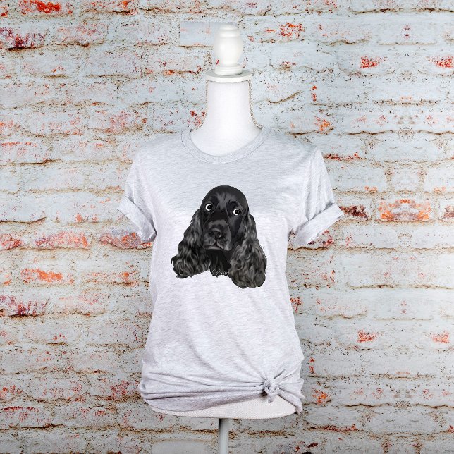 T-shirts Espanhol de Cocker Preto-Cinto (Criador carregado)