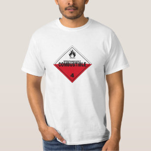 T-shirts Espontâneamente sinal de aviso do perigo de