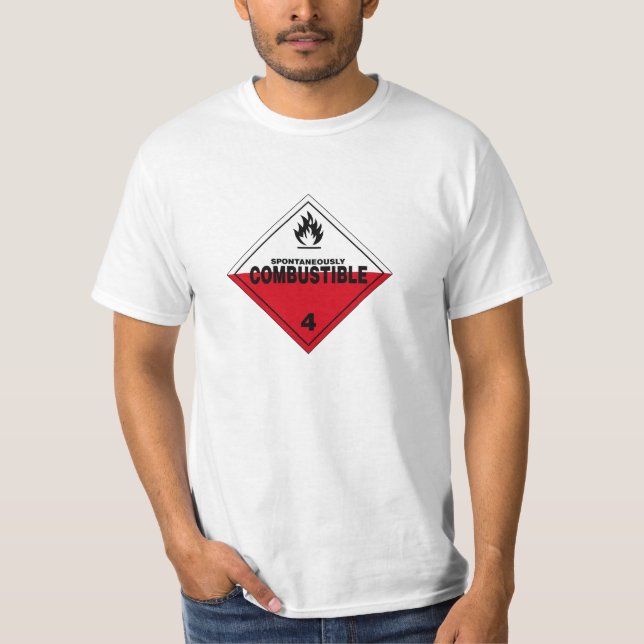 T-shirts Espontâneamente sinal de aviso do perigo de (Frente)