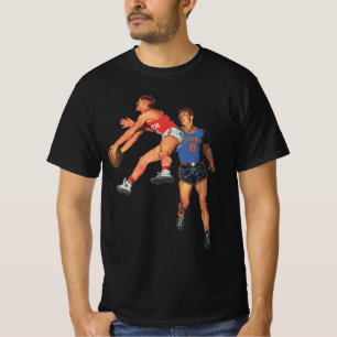 T-shirts Esportes Antigos, Jogadores de Basquete em um Jogo