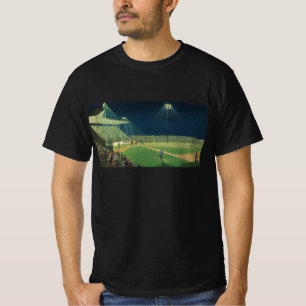 T-shirts Esportes Antigos, Jogo de Beisebol à Noite