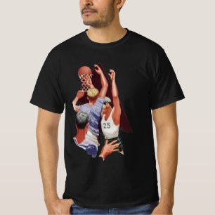 T-shirts Esportes de Vintage, Jogadores de Basquete em um J