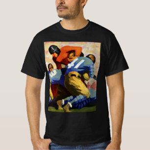 T-shirts Esportes de Vintage, Jogadores de Futebol em um Jo