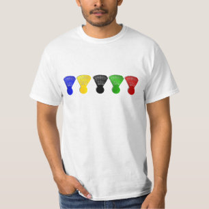 T-shirts esportes do shuttlecock do badminton