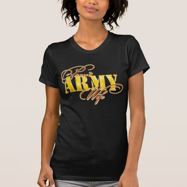 T-shirts Esposa orgulhosa do exército (Frente)