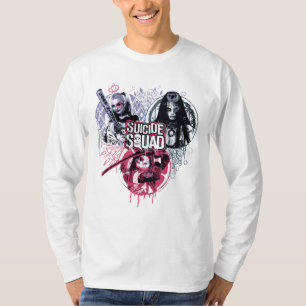 T-shirts Esquadrão Suicida Crachás de Grafite de Garota