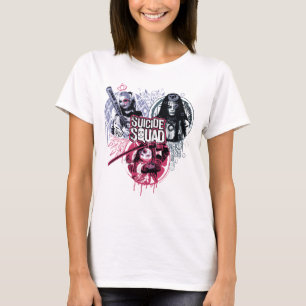 T-shirts Esquadrão Suicida Crachás de Grafite de Garota