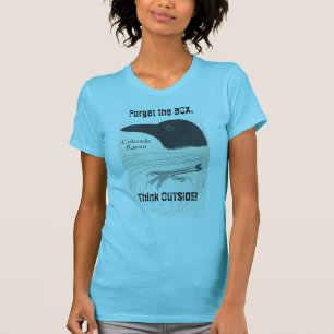 T-shirts Esqueça a caixa - pense fora, corvo do vintage