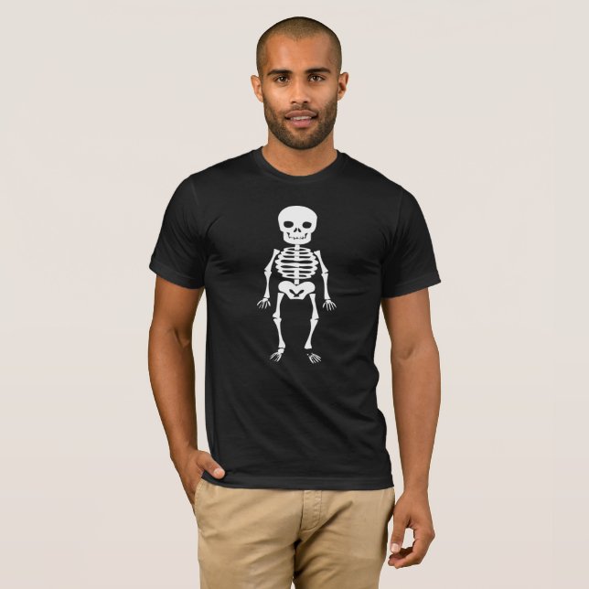 T-shirts Esqueleto. Chá de Halloween. (Frente Completa)
