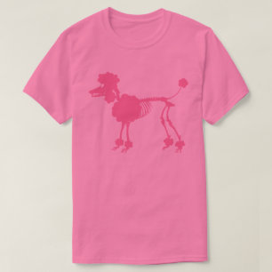 T-shirts Esqueleto cor-de-rosa da caniche