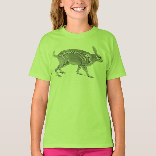 T-shirts Esqueleto de coelho assustador (Frente)