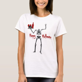 T-shirts Esqueleto Feliz Halloween Sem Cabeça