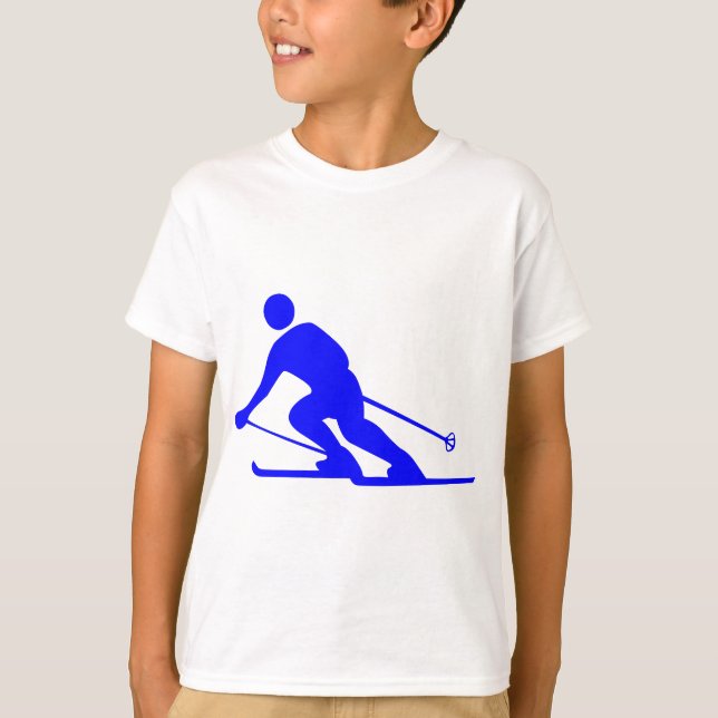 T-shirts Esqui - Azul (Frente)