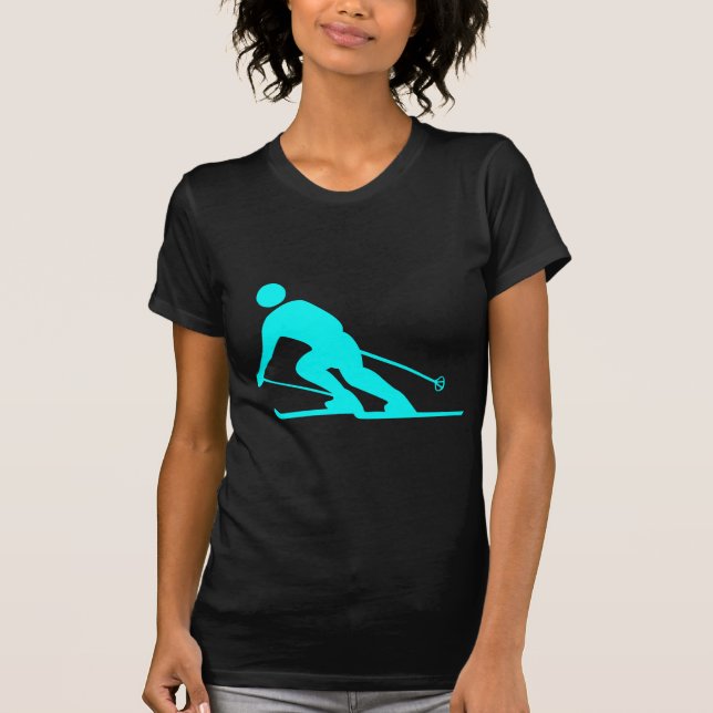 T-shirts Esqui - Ciano (Frente)