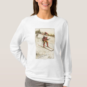T-shirts Esqui de GreetingSanta do Natal