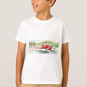T-shirts Esqui do Snowmobile do papai noel do esqui do