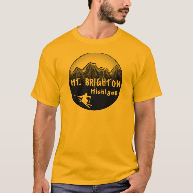 T-shirts Esquiador do Mt. Brigghton Michigan (Frente)